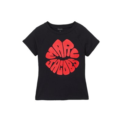 THE KISS LIPS MARC KISS LOGO SHRUNKEN TEE